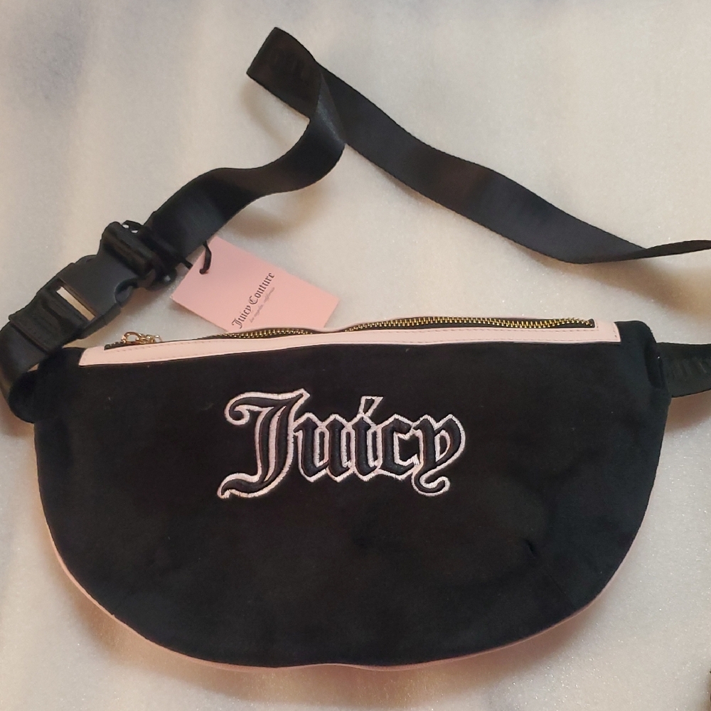 Juicy Couture Queen Of Everything Fanny Bag Black and Pink NWT